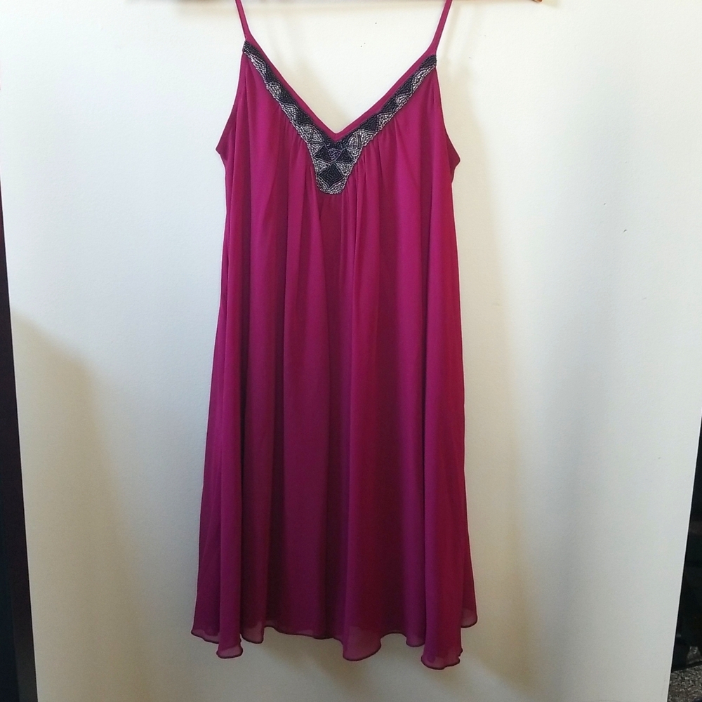 Express tulle dress with beaded neckline
